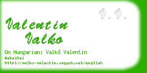 valentin valko business card